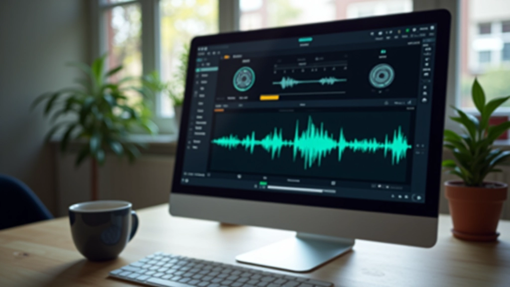 Bibliothèque de musique numérique sur écran d'ordinateur avec plusieurs pistes audio